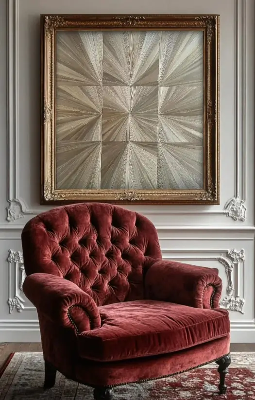 Tableau en marqueterie de paille